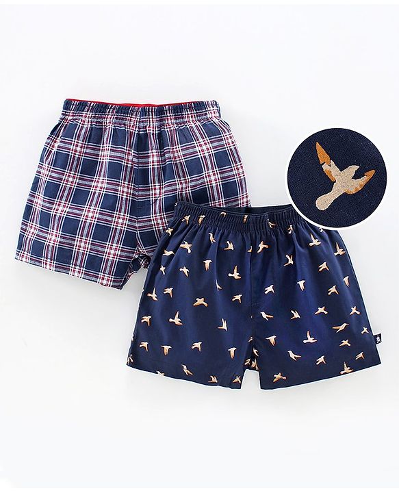 Pine Kids Peach Wash Finish Boxers Pack of 2 - Multicolour