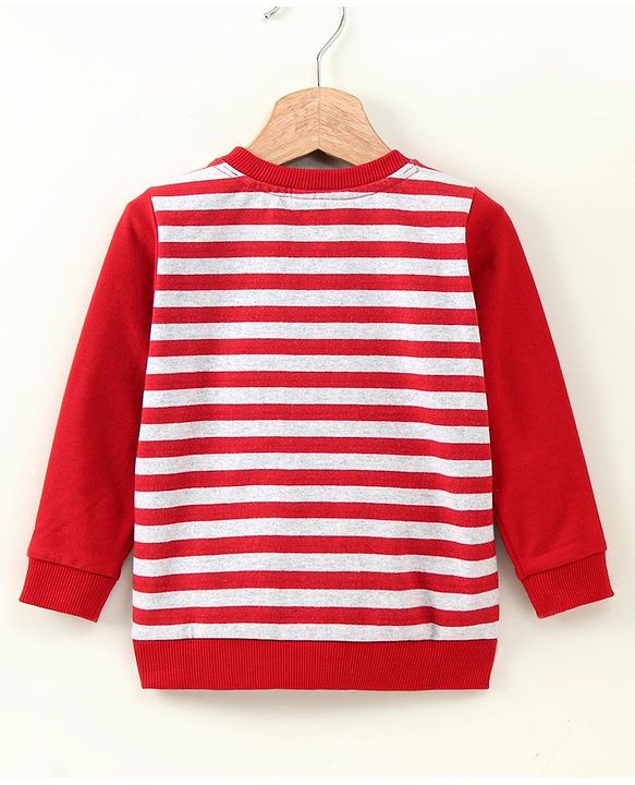 Babyhug Full Sleeves Sweatshirt Mickey Mouse Graphic - Red