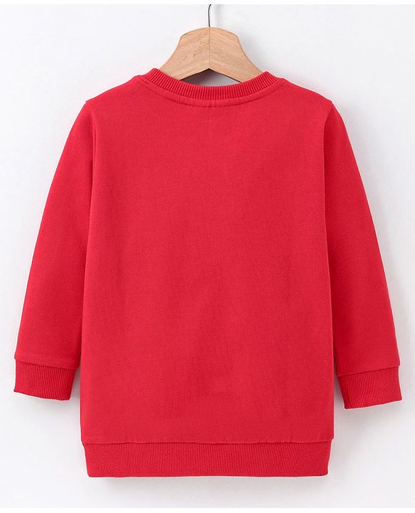 Babyhug Full Sleeves Sweatshirt Mickey Mouse Print - Red