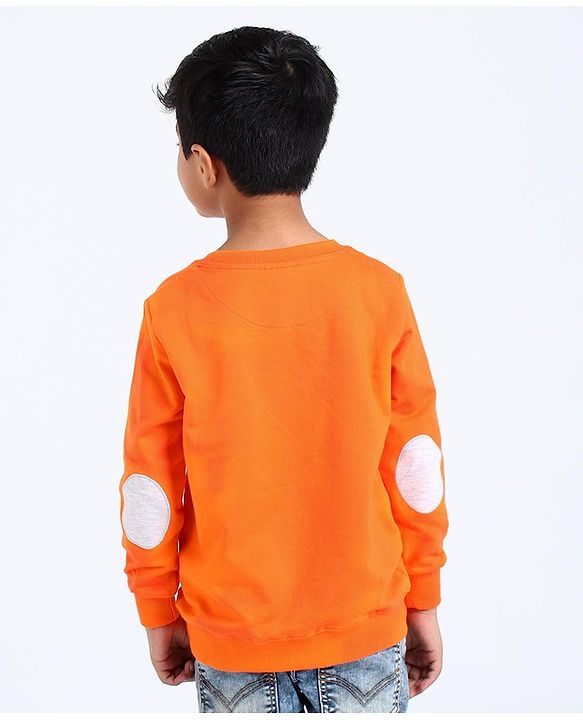 Babyhug Full Sleeves Sweatshirt Fox Embroidery - Orange