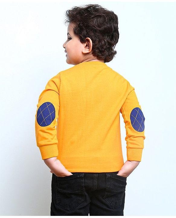 Babyhug Full Sleeves Sweatshirt Bear Print  - Mustard
