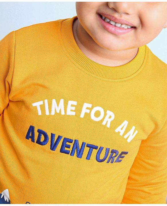 Babyhug Full Sleeves Sweatshirt Bear Print  - Mustard