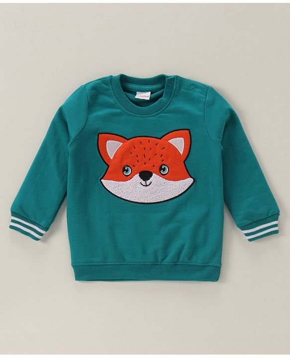 Babyhug Full Sleeves Sweatshirt Animal Print - Green