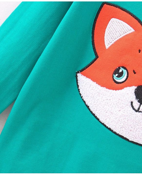 Babyhug Full Sleeves Sweatshirt Animal Print - Green