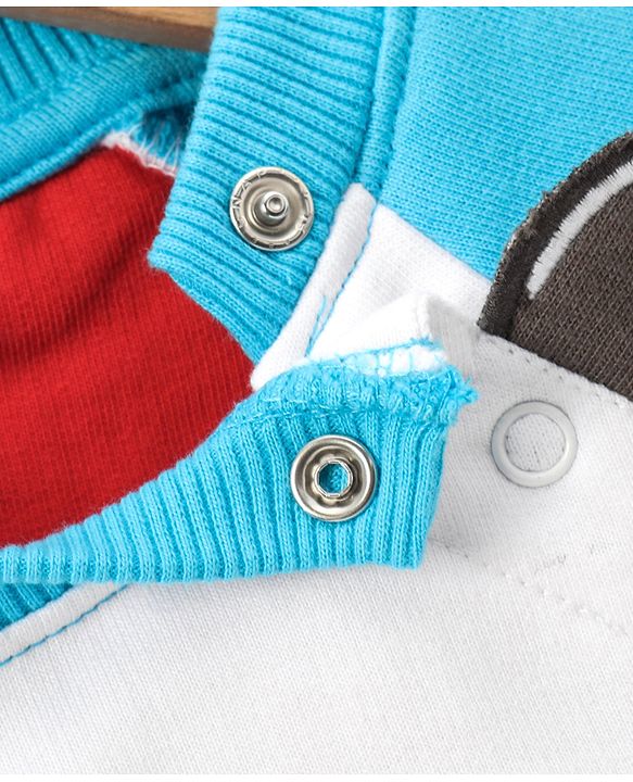 Babyhug Full Sleeves Sweatshirt Panda Print - White Blue