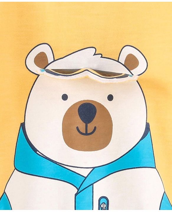 Babyhug Full Sleeves Sweatshirt Bear Print - Yellow