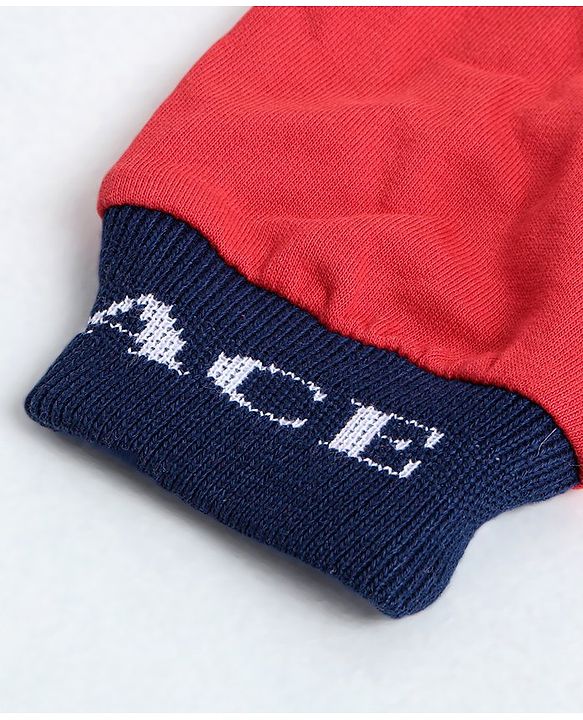 Babyhug Full Sleeve Sweatshirt Astronaut Print - Blue Red
