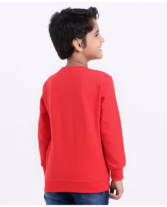 Babyhug Full Sleeves Printed Sweatshirt - Red