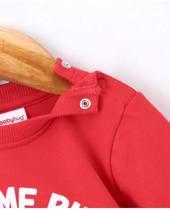 Babyhug Full Sleeves Printed Sweatshirt - Red