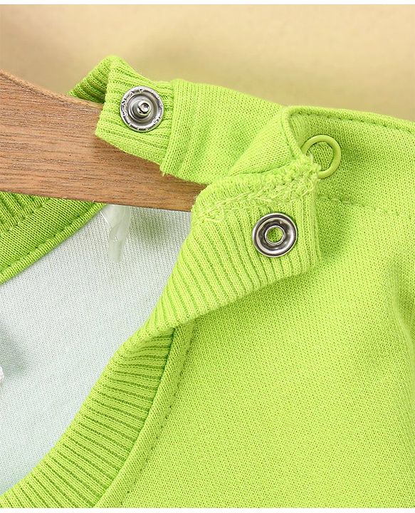 Babyhug Full Sleeves Sweatshirt Soccer Star Print - Green Grey Blue
