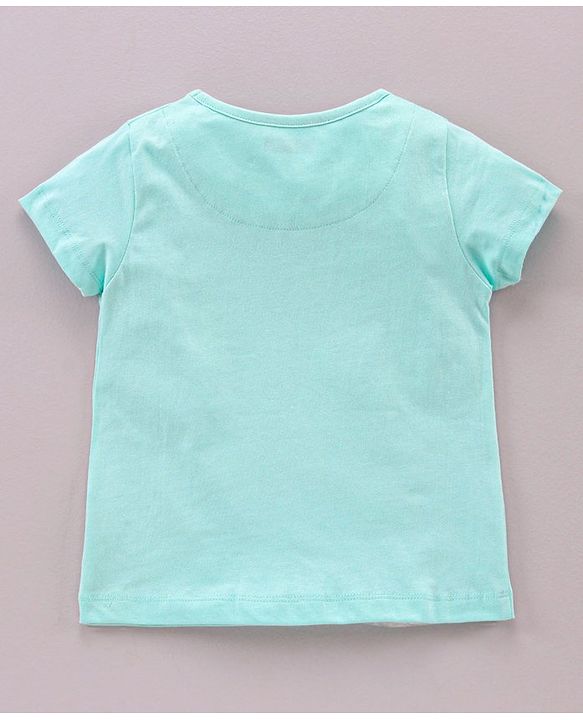 Pine Kids Half Sleeves Bio Washed T-Shirt & Pajama Heart Print - Blue