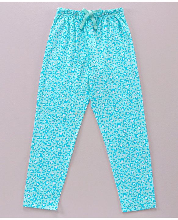 Pine Kids Half Sleeves Bio Washed T-Shirt & Pajama Heart Print - Blue