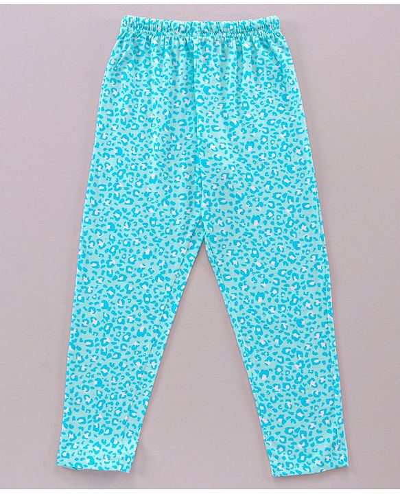 Pine Kids Half Sleeves Bio Washed T-Shirt & Pajama Heart Print - Blue