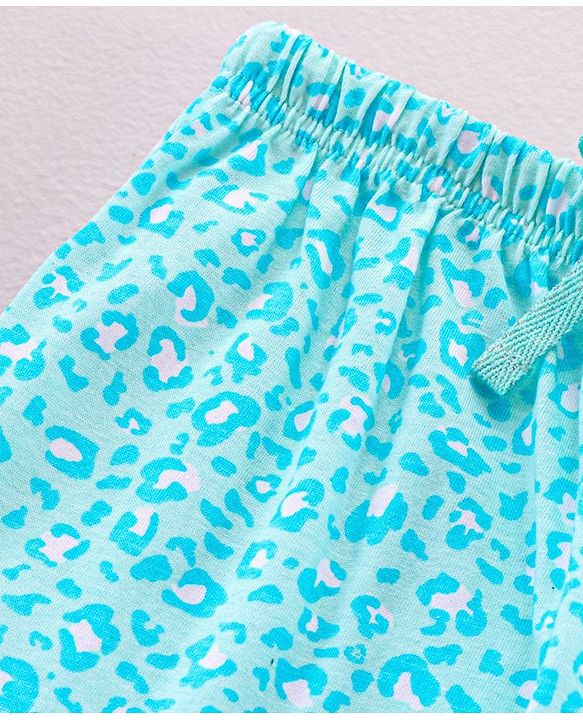 Pine Kids Half Sleeves Bio Washed T-Shirt & Pajama Heart Print - Blue