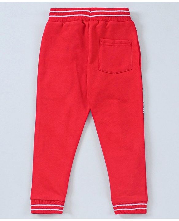 Babyhug Full Length Lounge Pant Mickey Mouse Print - Red