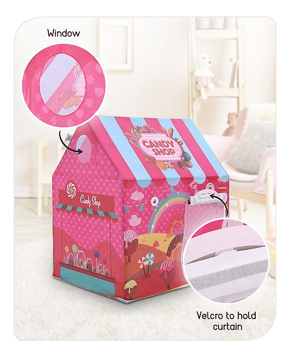 Babyhug Playtime Candy Shop Foldable Tent House | Portable Play Tent | Ignites Imaginative Adventures & Fun | Easy-to-Store & Child-Safe | BIS Certified