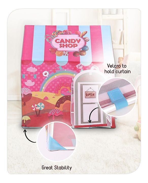 Babyhug Playtime Candy Shop Foldable Tent House | Portable Play Tent | Ignites Imaginative Adventures & Fun | Easy-to-Store & Child-Safe | BIS Certified