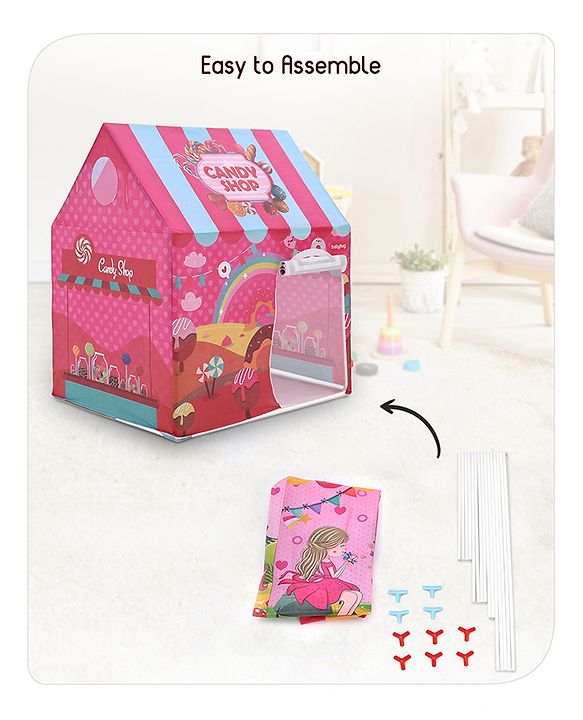 Babyhug Playtime Candy Shop Foldable Tent House | Portable Play Tent | Ignites Imaginative Adventures & Fun | Easy-to-Store & Child-Safe | BIS Certified
