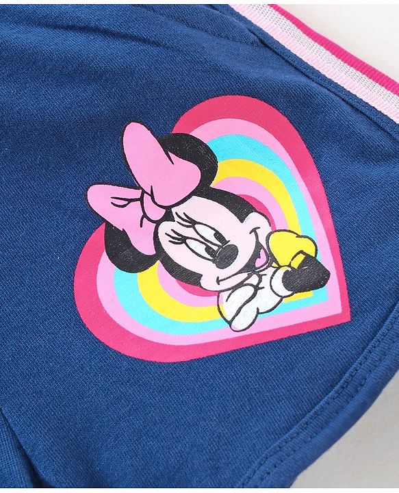 Babyhug Mid Thigh Length Shorts Minnie Mouse Print - Blue
