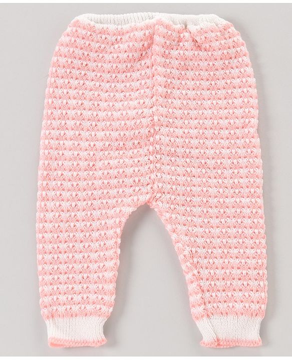 Babyhug Full Sleeves Hooded Striped Sweater Set with Booties - Pink