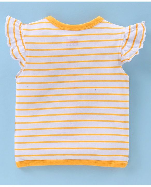 Babyhug 100% Cotton Antibacterial Short Sleeve Vests Lemon Print Pack of 3 - Yellow Grey White