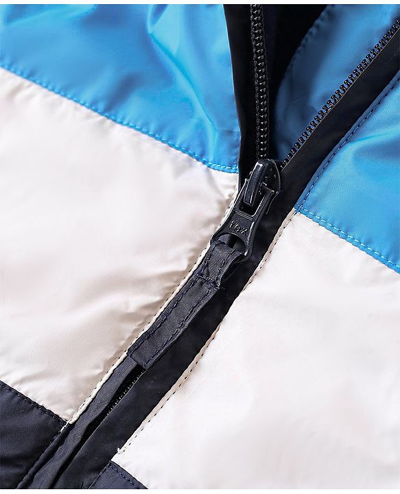 Babyhug Full Sleeves Hooded Jacket Alien Patch - Blue