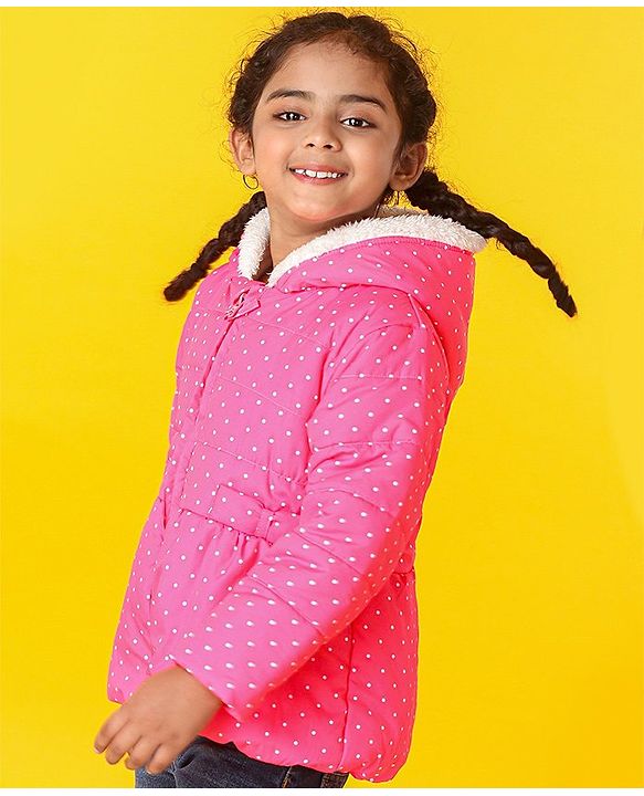 Babyhug Full Sleeves Front Open Sweater - Pink