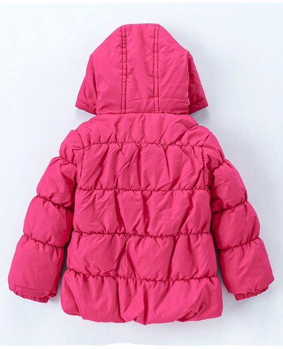 Babyhug Full Sleeves Hooded Padded Jacket - Pink