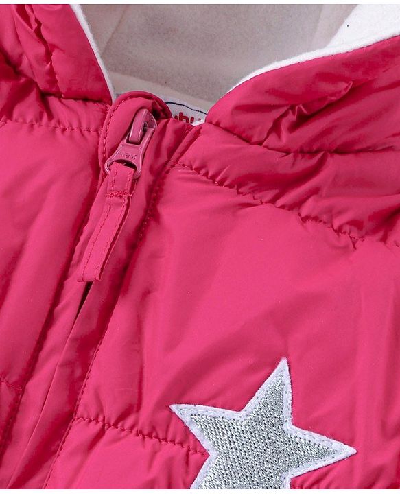 Babyhug Full Sleeves Hooded Padded Jacket - Pink