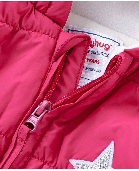 Babyhug Full Sleeves Hooded Padded Jacket - Pink