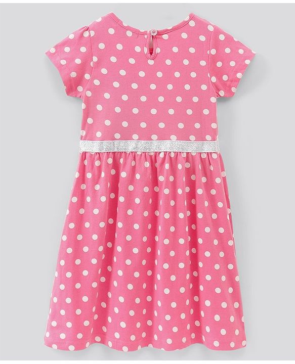 Pine Kids Bio Wash Short & Sleeveless Frocks Dot & Watermelon Print Pack of 2 - Pink Sea Green