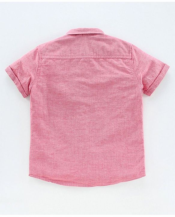 Pine Kids Half Sleeve Shirt and Shorts Set with Bow Tie Solid - Pink Navy