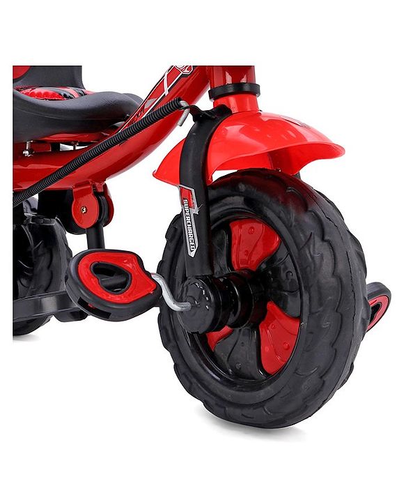 Babyhug Plug & Play Endure Tricycle with Parental Push Handle & Storage Basket - Red