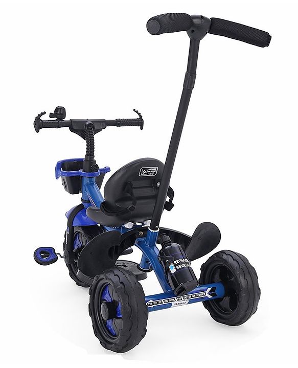 Babyhug Plug & Play Endure Tricycle with Parental Push handle & Storage Basket - Blue