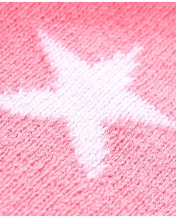 Babyhug Full Sleeves Intarsia Sweater  - Pink