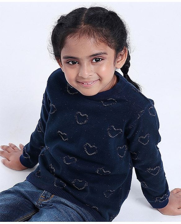 Babyhug Full Sleeves Sweater - Blue