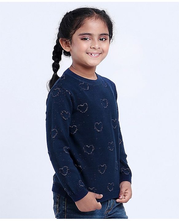 Babyhug Full Sleeves Sweater - Blue