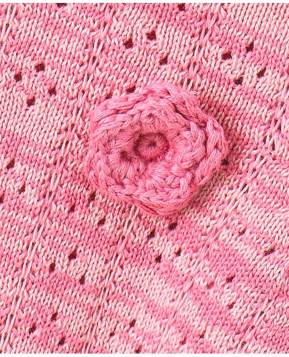 Babyhug Full Sleeves Sweater Floral Embroidery - Pink