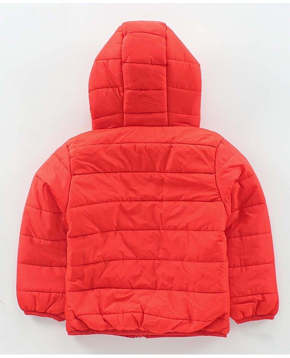 Babyhug Full Sleeves Hooded Padded Jacket - Dark Orange