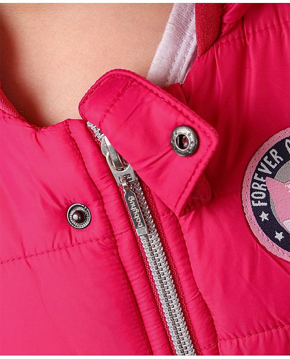 Babyhug Full Sleeves Hooded Padded Jacket - Pink