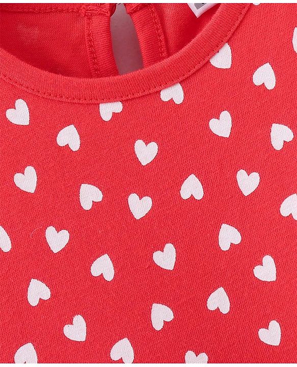 Babyhug Sleeveless Frock Polka Dots Print - Red