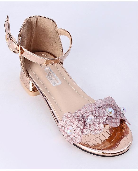 Cute Walk by Babyhug Sandals With Studded Pearls - Golden