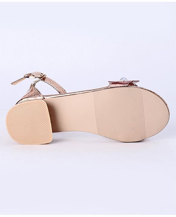 Cute Walk by Babyhug Sandals With Studded Pearls - Golden
