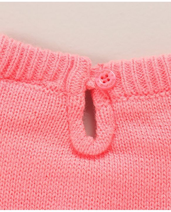 Babyhug Full Sleeves Pullover Frilled Sweater - Light Pink