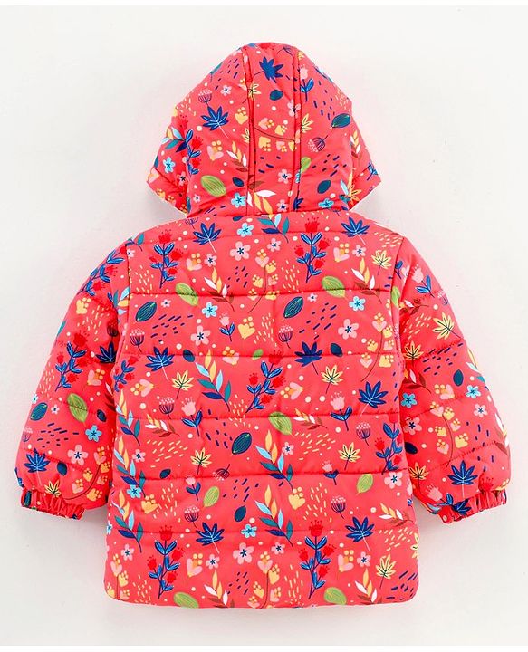 Babyoye Full Sleeves Hooded Sweatshirt Floral Print - Pink