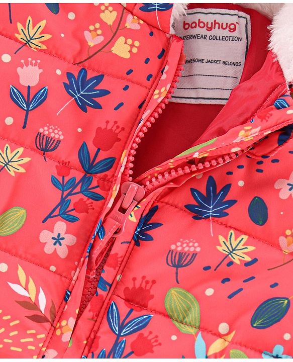 Babyoye Full Sleeves Hooded Sweatshirt Floral Print - Pink