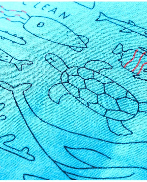 Babyhug Full Length Lounge Pant Sea Animal Print - Blue