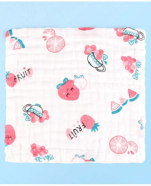 Babyhug 6 Layer Muslin Wash Cloth Pack of 5 - Multicolor(Print May Vary)