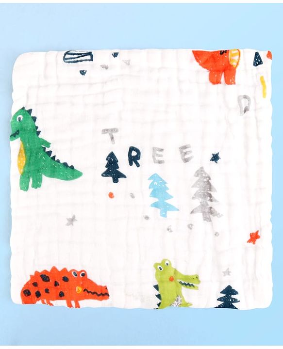 Babyhug 6 Layer Muslin Wash Cloth Pack of 5 - Multicolor(Print May Vary)