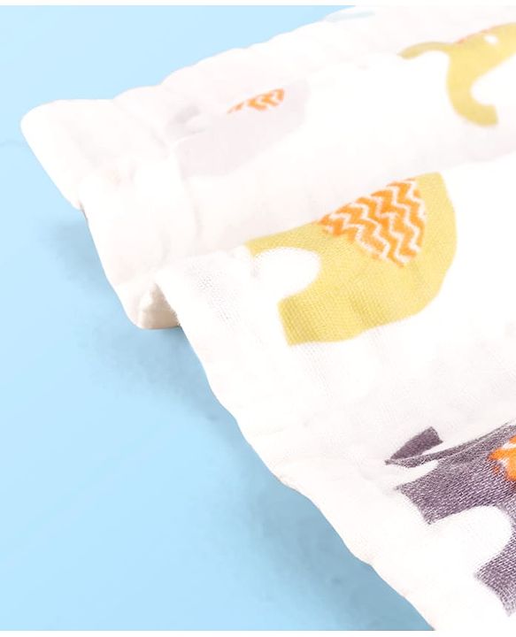 Babyhug 6 Layer Muslin Wash Cloth Pack of 5 - Multicolor(Print May Vary)